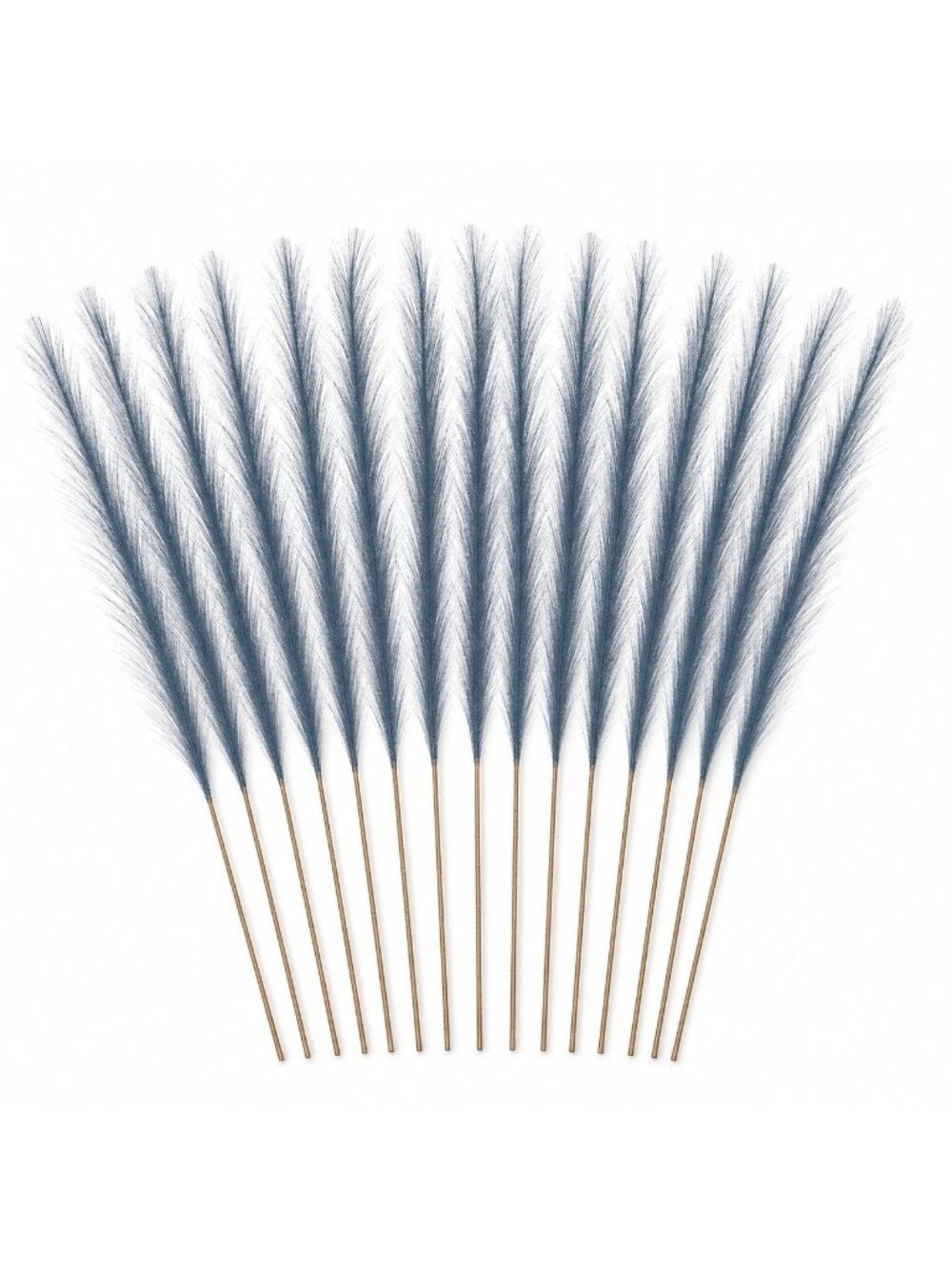 Slate Blue Faux Pampas Grass Stems, 16-Piece 31-Inch Wispy Synthetic Floor Vase